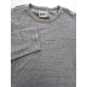 Pact Organic Waffle Knit Shirt‎ Cotton Long Sleeve Crewneck Gray Mens Large
